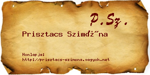 Prisztacs Szimóna névjegykártya